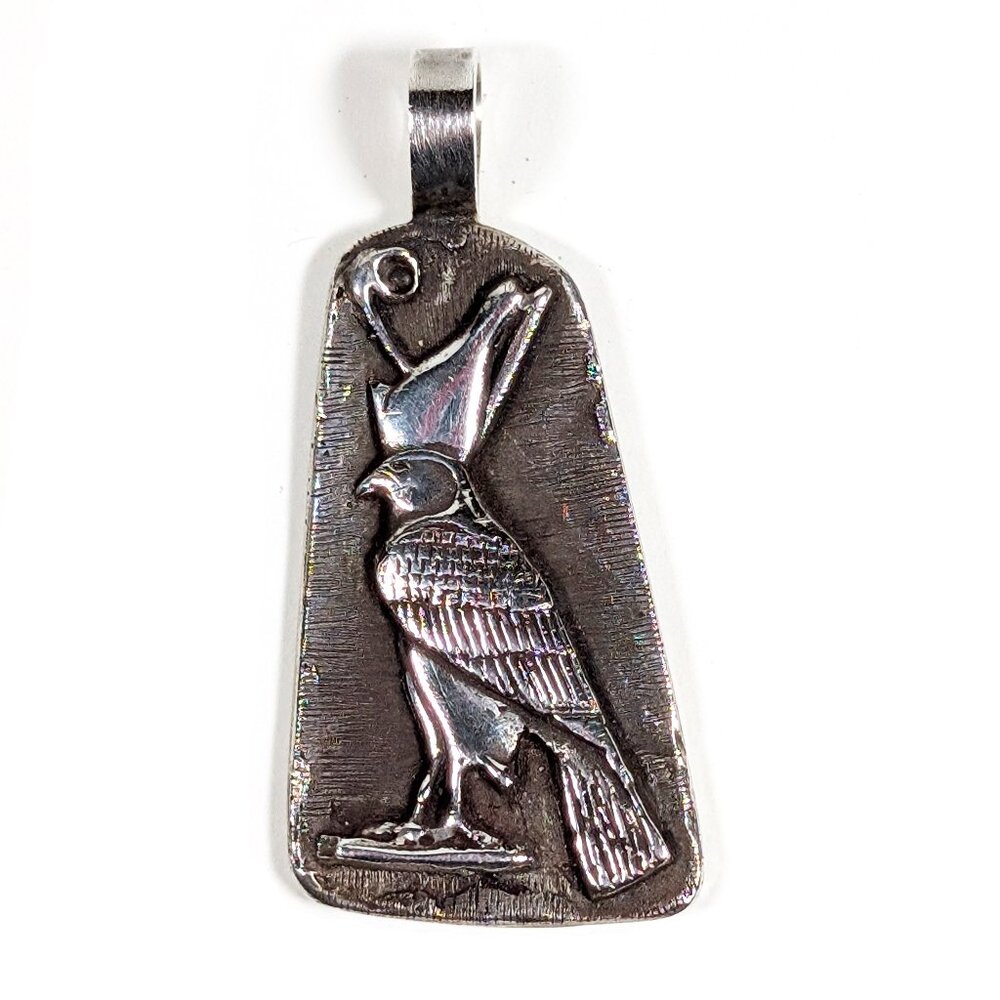 Sterling Silver Egyptian motif falcon pendant - Vancouver Island Artist